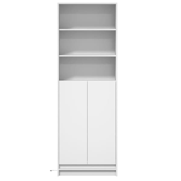 vidaXL skab med LED-lys 69x32,5x200 cm konstrueret træ hvid