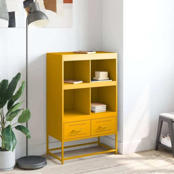 vidaXL højskab 68x39x111,5 cm stål sennepsgul