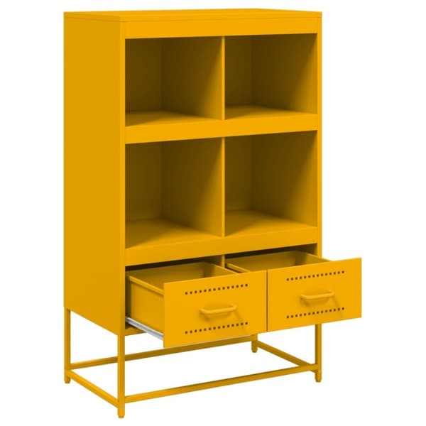 vidaXL højskab 68x39x111,5 cm stål sennepsgul