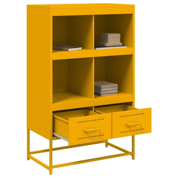 vidaXL højskab 68x39x111,5 cm stål sennepsgul