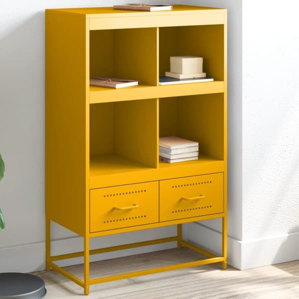 vidaXL højskab 68x39x111,5 cm stål sennepsgul