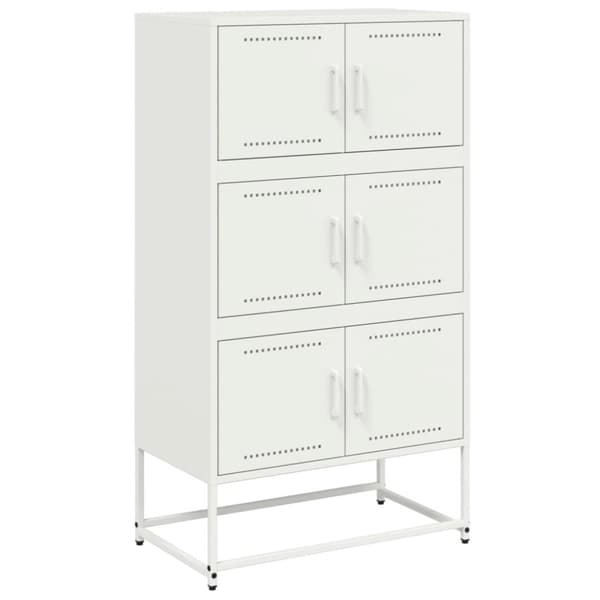 vidaXL Skjenk hvit 68,5x38,5x123,5 cm stål