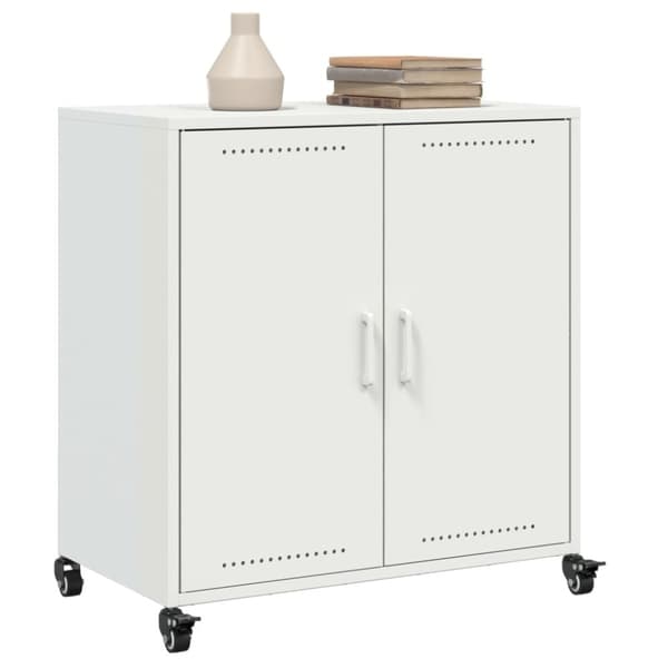 vidaXL Skänk vit 68,5x39x72 cm stål
