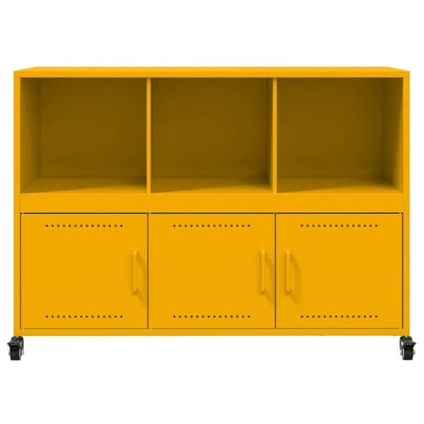vidaXL Skjenk sennepsgul 100,5x39x72 cm stål