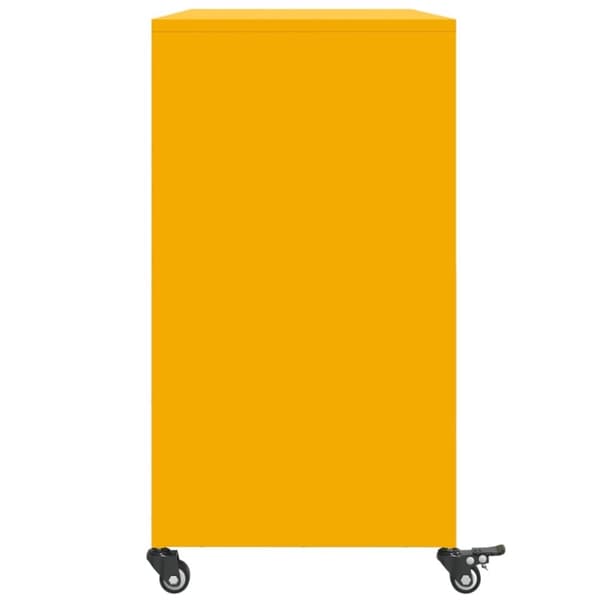 vidaXL Skjenk sennepsgul 100,5x39x72 cm stål