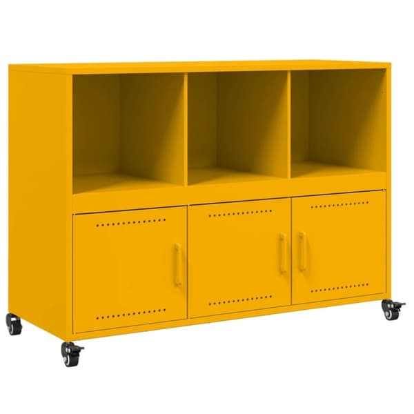 vidaXL Skjenk sennepsgul 100,5x39x72 cm stål