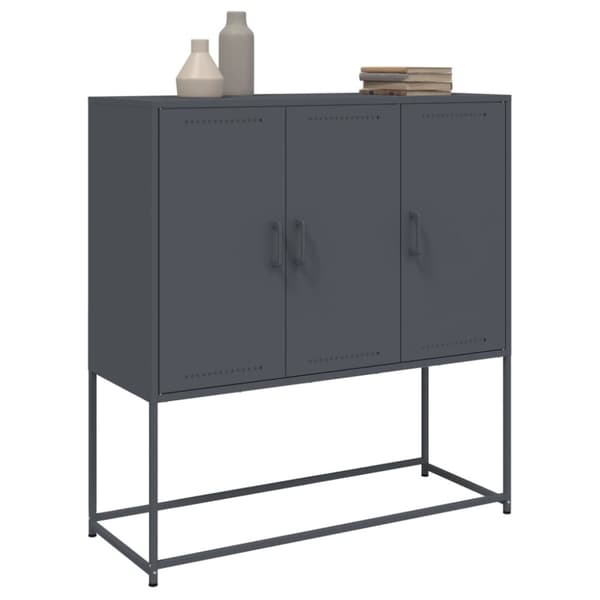 vidaXL Highboard antrasitt 100,5x39x107 cm stål
