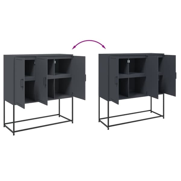 vidaXL Highboard antrasitt 100,5x39x107 cm stål