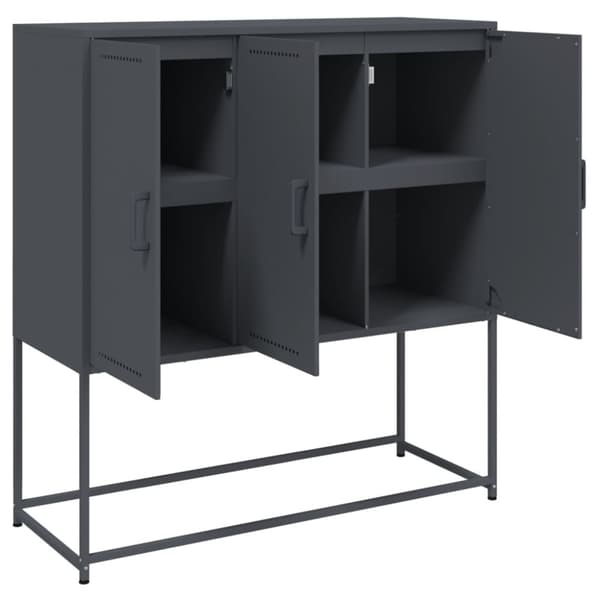 vidaXL Highboard antrasitt 100,5x39x107 cm stål