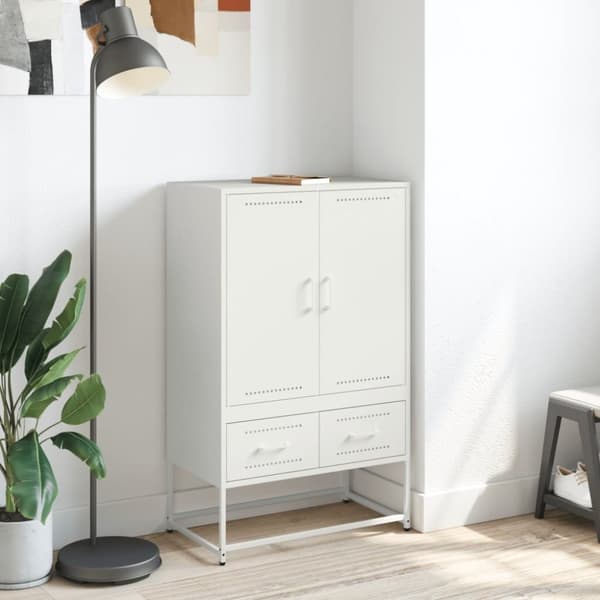 vidaXL Highboard hvit 68x39x111,5 cm stål