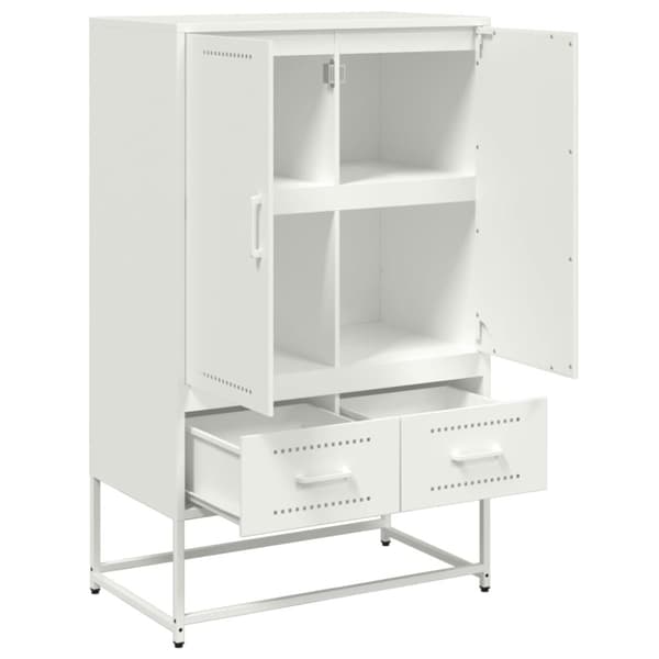 vidaXL Highboard hvit 68x39x111,5 cm stål