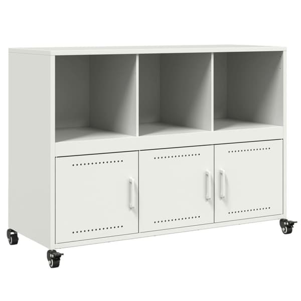 vidaXL Skjenk hvit 100,5x39x72 cm stål