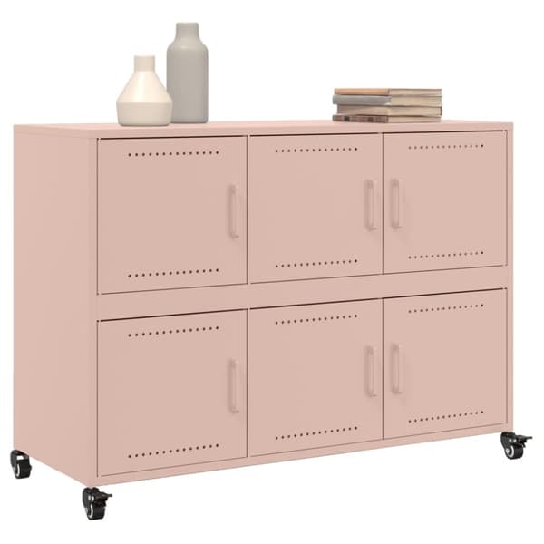 vidaXL Skänk rosa 100,5x39x72 cm stål