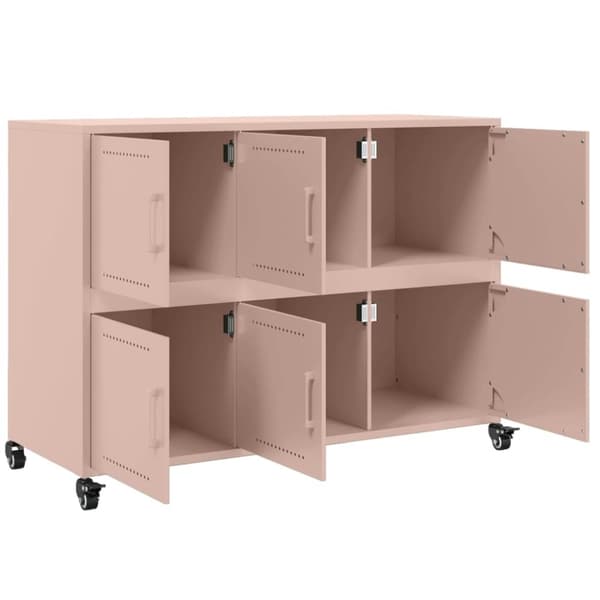 vidaXL Skänk rosa 100,5x39x72 cm stål