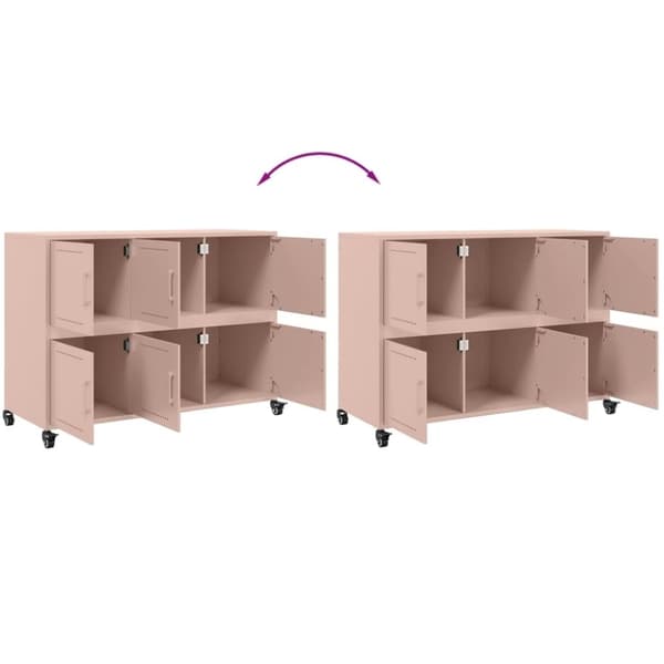vidaXL Skänk rosa 100,5x39x72 cm stål