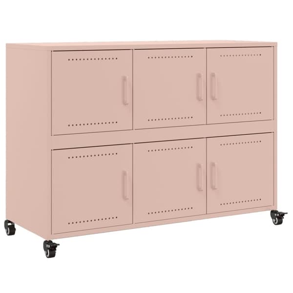 vidaXL Skänk rosa 100,5x39x72 cm stål