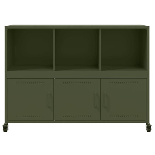 vidaXL Skjenk olivengrønn 100,5x39x72 cm stål