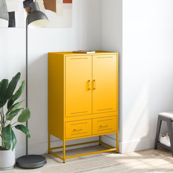vidaXL Högskåp senapsgul 68x39x111,5 cm stål