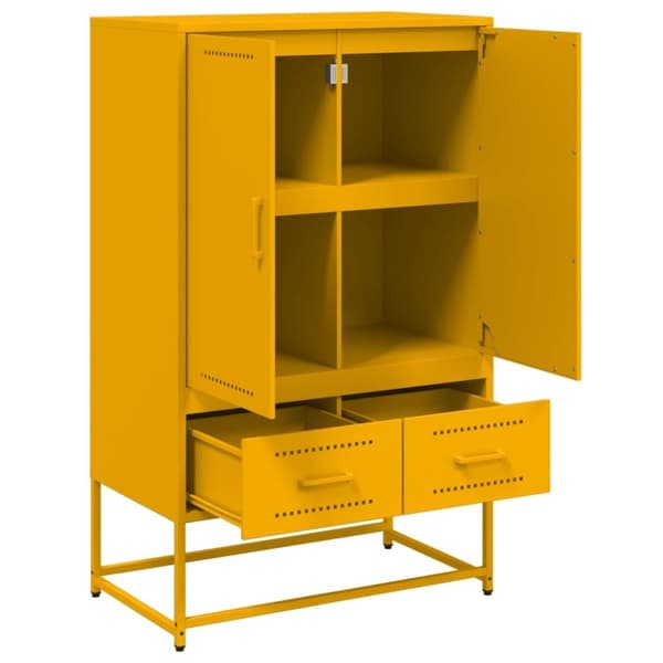 vidaXL Högskåp senapsgul 68x39x111,5 cm stål