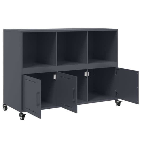vidaXL skænk 100,5x39x72 cm stål antracitgrå