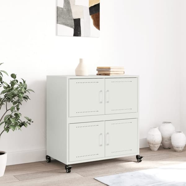 vidaXL skab 68x39x72 cm stål hvid