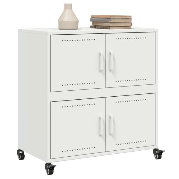 vidaXL skab 68x39x72 cm stål hvid