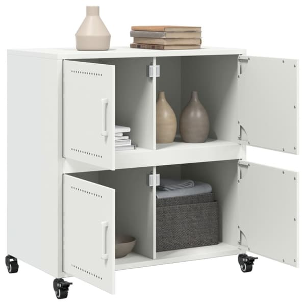 vidaXL skab 68x39x72 cm stål hvid