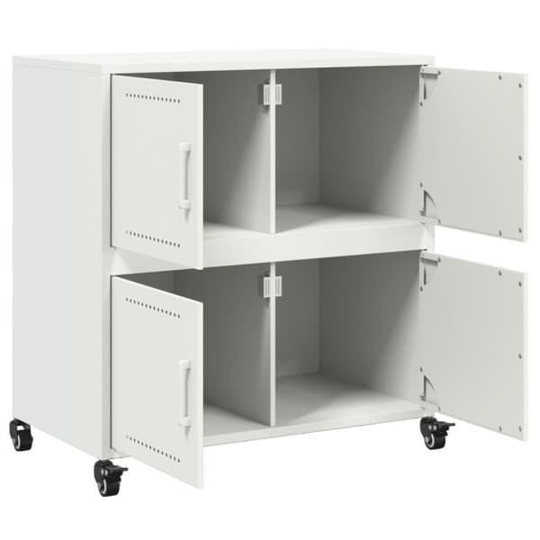 vidaXL skab 68x39x72 cm stål hvid