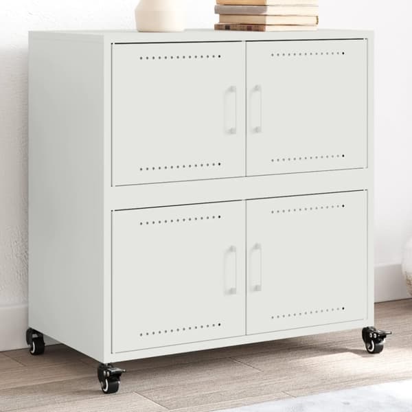 vidaXL skab 68x39x72 cm stål hvid