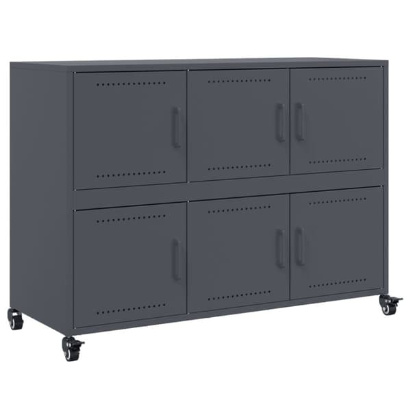 vidaXL skænk 100,5x39x72 cm stål antracitgrå