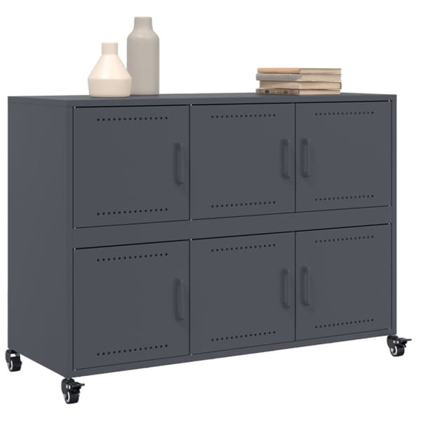 vidaXL skænk 100,5x39x72 cm stål antracitgrå