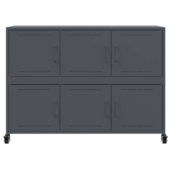 vidaXL skænk 100,5x39x72 cm stål antracitgrå
