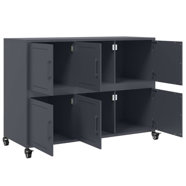 vidaXL skænk 100,5x39x72 cm stål antracitgrå