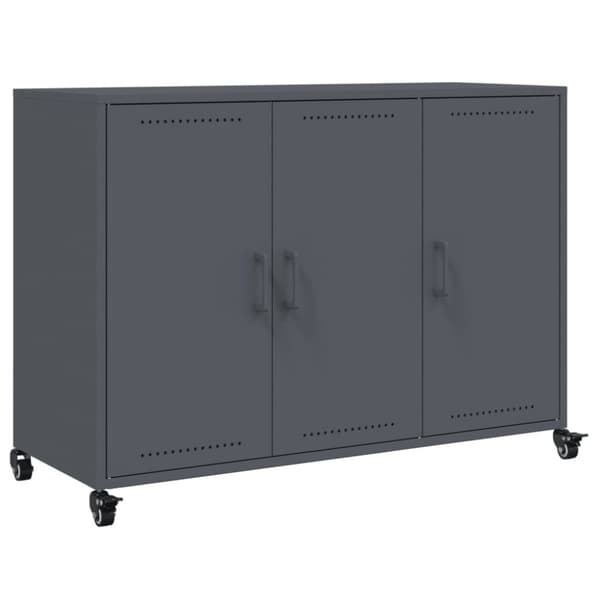 vidaXL skænk 100,5x39x72 cm stål antracitgrå