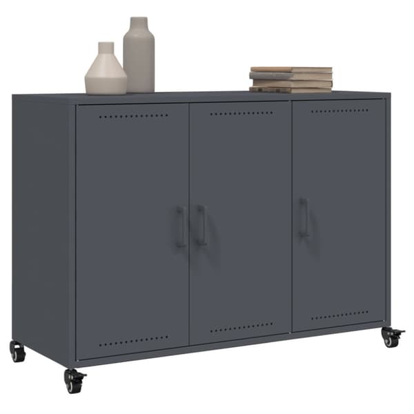 vidaXL skænk 100,5x39x72 cm stål antracitgrå