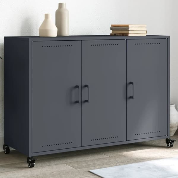 vidaXL skænk 100,5x39x72 cm stål antracitgrå