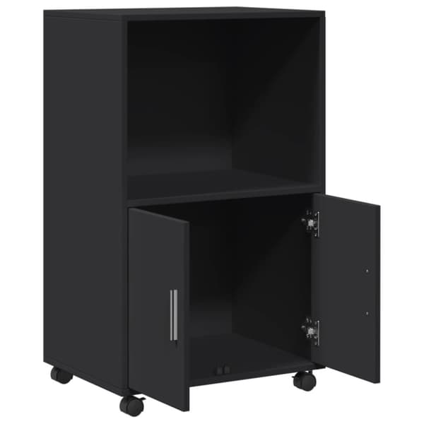 vidaXL Rulleskap svart 55x40x91 cm konstruert tre