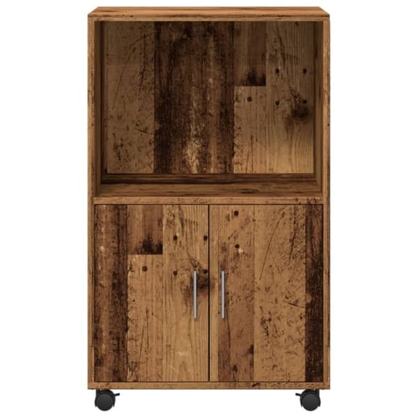 vidaXL Rulleskap gammelt tre 55x40x91 cm konstruert tre