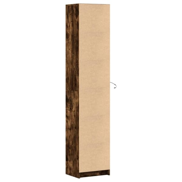vidaXL Garderobe med LED røkt eik 41,5x32,5x200 cm konstruert tre