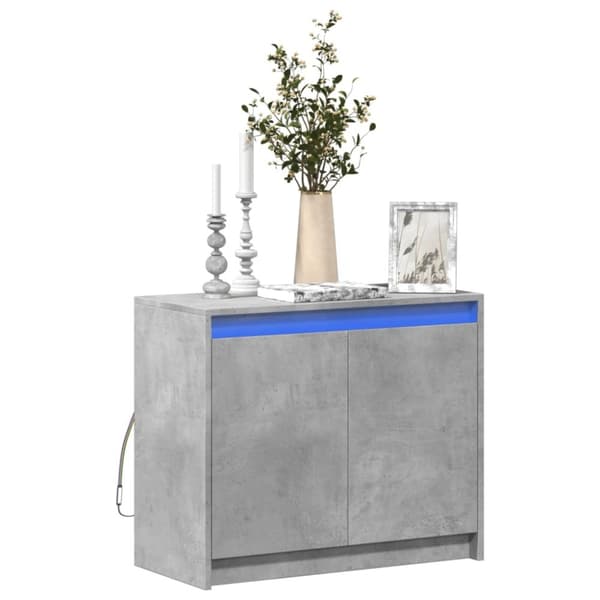 vidaXL skab med LED-lys 72x34x61 cm konstrueret træ betongrå
