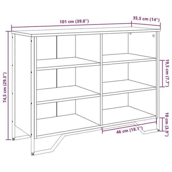 vidaXL Senkki ruskea tammi 101x35,5x74,5 cm tekninen puu