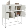 Miniatyrbillede 6 af 11: vidaXL skænk 100,5x39x107 cm stål hvid