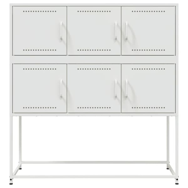 vidaXL skænk 100,5x39x107 cm stål hvid