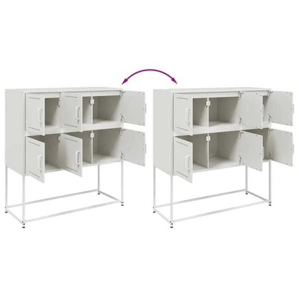 vidaXL skænk 100,5x39x107 cm stål hvid