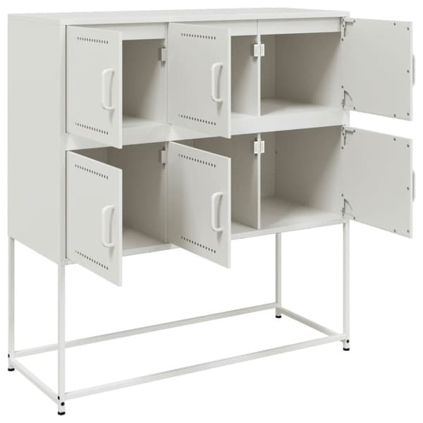 vidaXL skænk 100,5x39x107 cm stål hvid