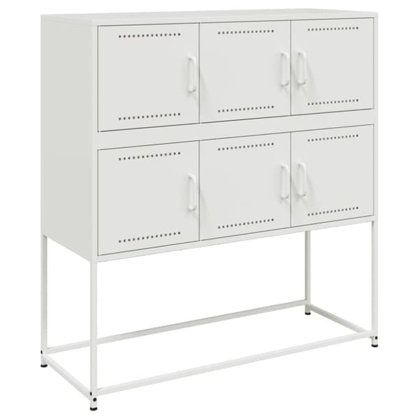 vidaXL skænk 100,5x39x107 cm stål hvid