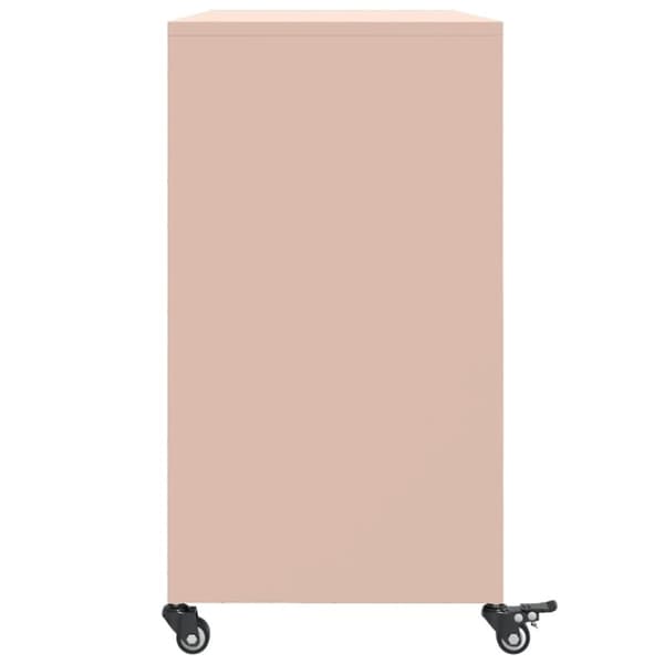vidaXL skænk 100,5x39x72 cm stål lyserød