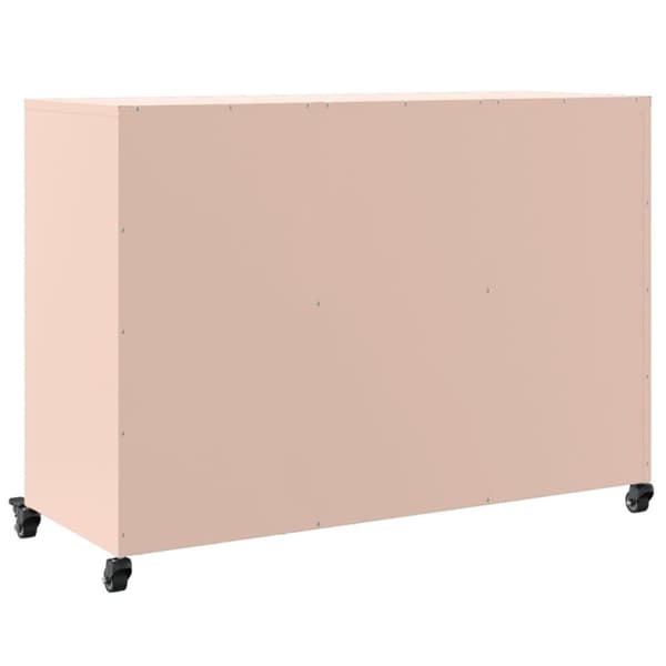 vidaXL skænk 100,5x39x72 cm stål lyserød