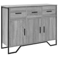 Miniatyrbilde 3 av 11: vidaXL Skjenk grå sonoma 97x32,5x74,5 cm konstruert tre