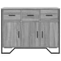 Miniatyrbilde 5 av 11: vidaXL Skjenk grå sonoma 97x32,5x74,5 cm konstruert tre
